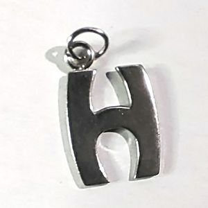 NEW .925 Sterling Silver Initial "H" Pendant Charm! 1/2" (.50)